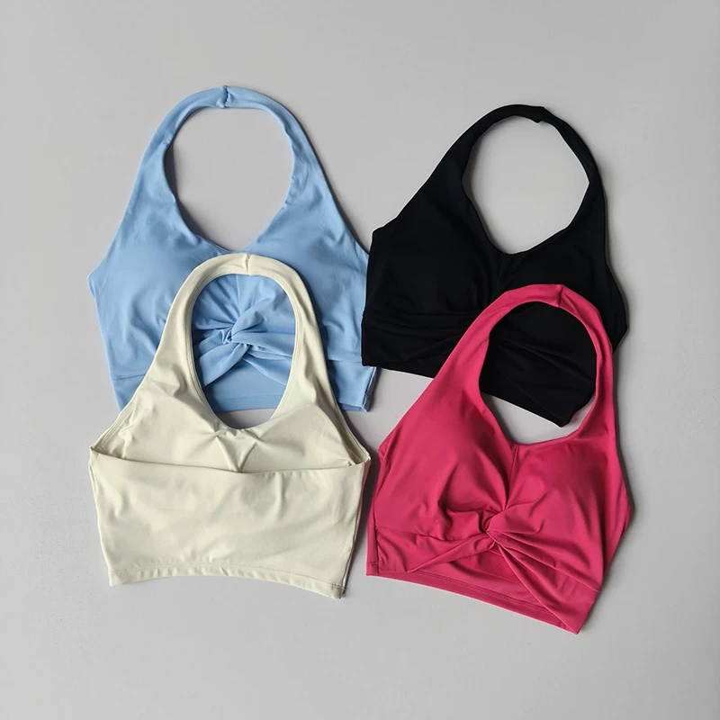 Pilate Yoga Workout - Sujetador deportivo con tirantes cruzados, top