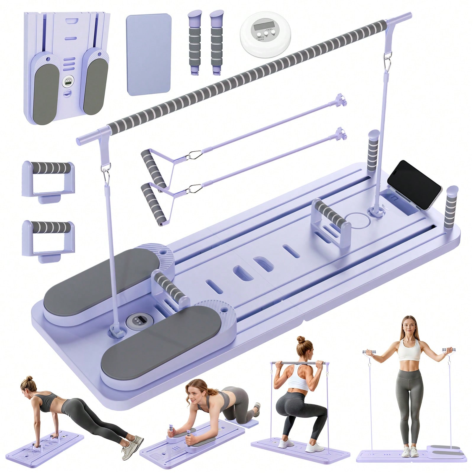 Pilates & Yoga Vida - Reformer de Pilates con Barra, Tabla