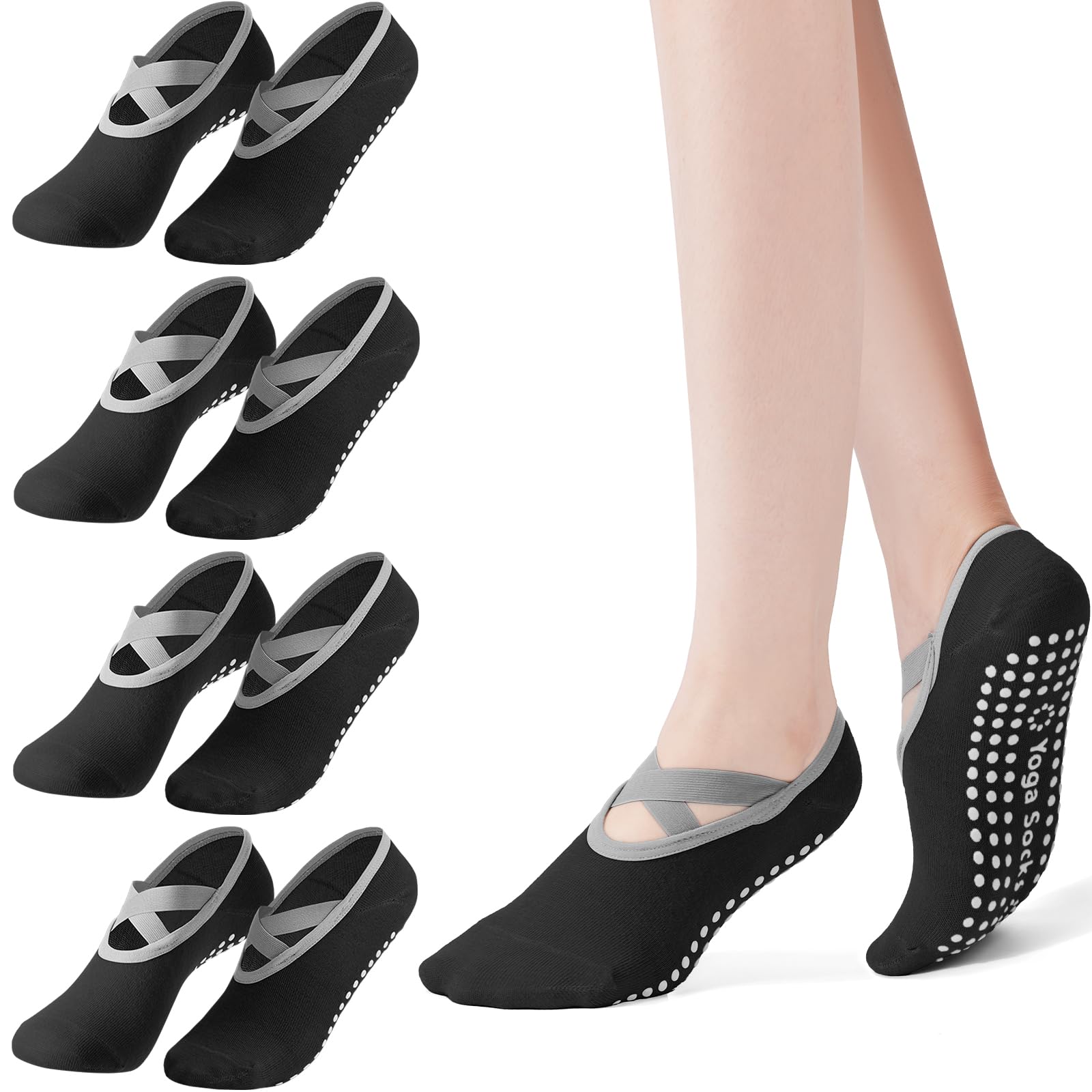 Medias Para Pilates Y Yoga - Paquete de 4 Calcetines de Pilates