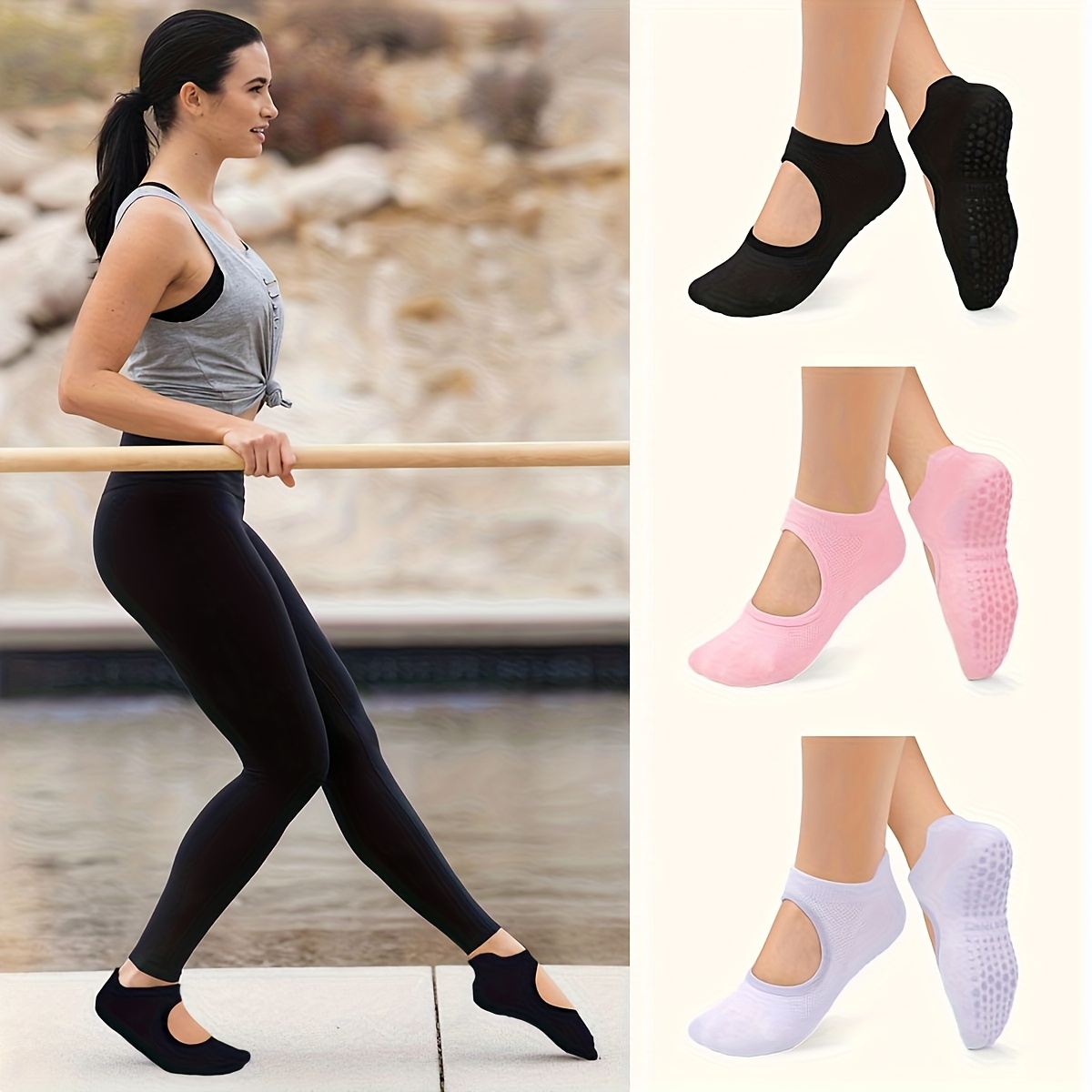 Calcetines antideslizantes par - Medias Para Pilates Y Yoga reseña y precio
