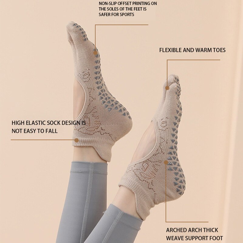 Calcetines antideslizantes con - Medias Para Pilates Y Yoga reseña y precio