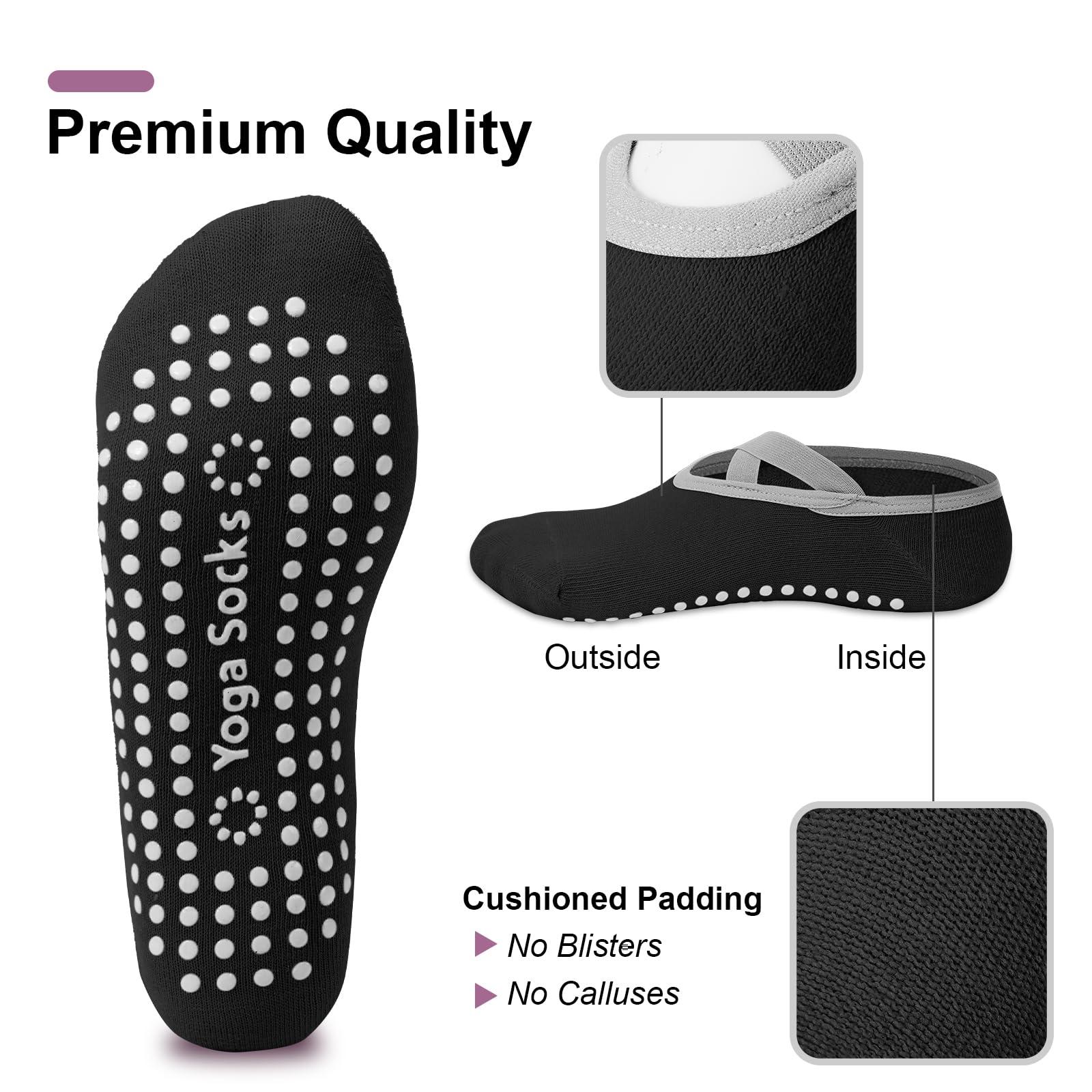 Paquete de 4 Calcetines de Pil - Medias Para Pilates Y Yoga reseña y precio